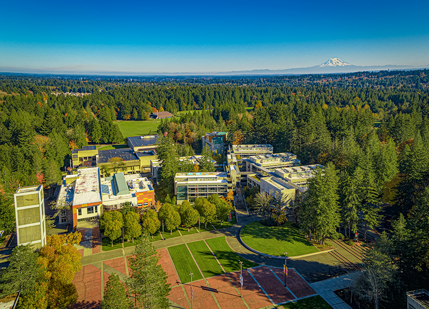 Aerial photo, Evergreen College.